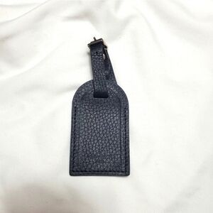 Authentic LV LOUIS Vuitton Black Leather Luggage tag